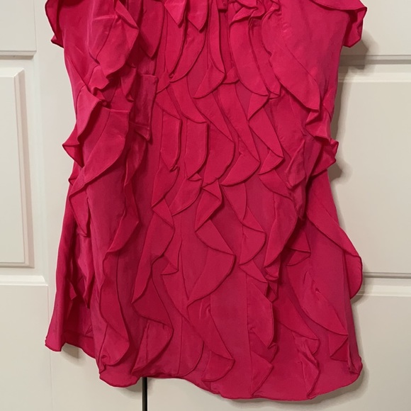 BCBG hot pink XS ruffle halter top - Picture 3 of 11